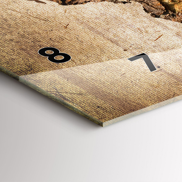 Ceas orizontale de perete din sticlă Harta lumii vintage