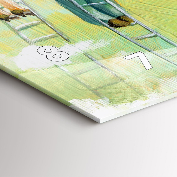 Ceas orizontale de perete din sticlă Oameni pe scară