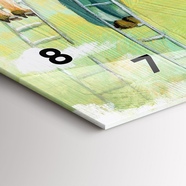 Ceas orizontale de perete din sticlă Oameni pe scară