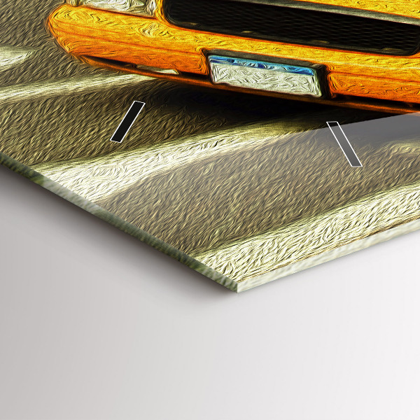 Ceas orizontale de perete din sticlă Taxiuri din New York