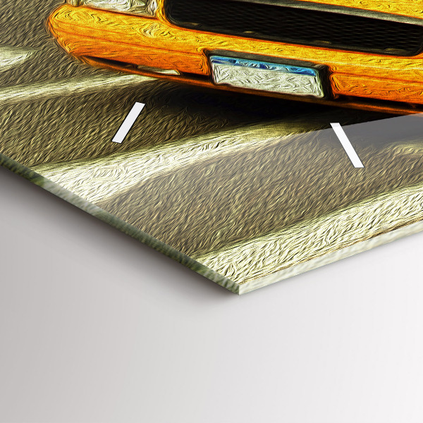 Ceas orizontale de perete din sticlă Taxiuri din New York