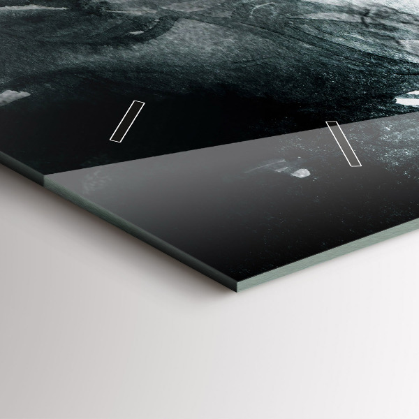 Ceas orizontale de perete din sticlă Portret de femeie cu buze roșii