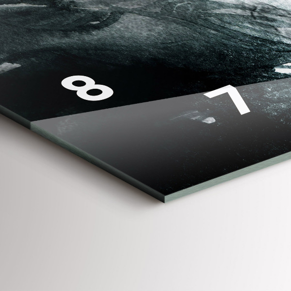 Ceas orizontale de perete din sticlă Portret de femeie cu buze roșii