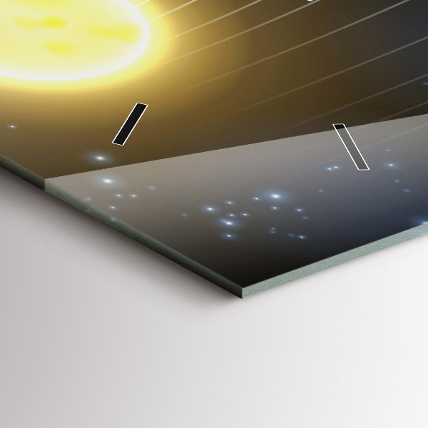 Ceas orizontale de perete din sticlă Sistemul Solar