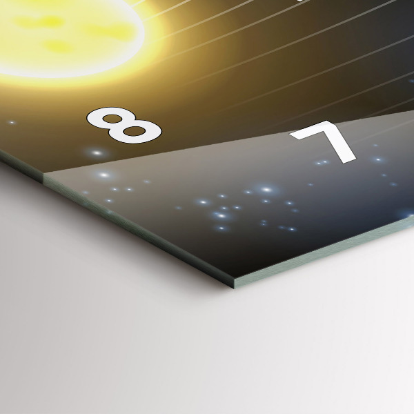 Ceas orizontale de perete din sticlă Sistemul Solar