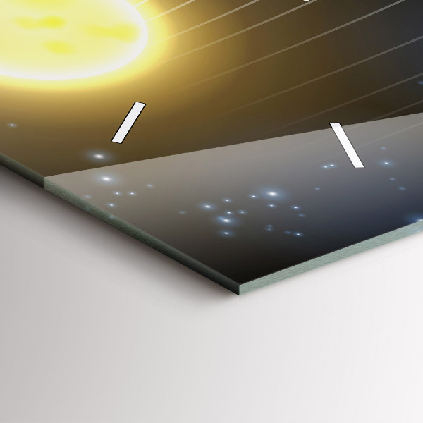 Ceas orizontale de perete din sticlă Sistemul Solar