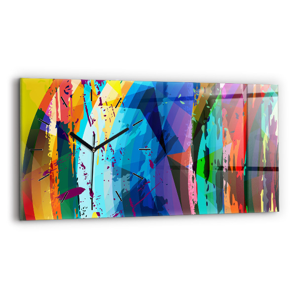 Ceas orizontale de perete din sticlă Fundal abstract