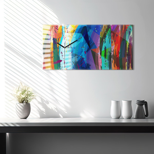Ceas orizontale de perete din sticlă Fundal abstract