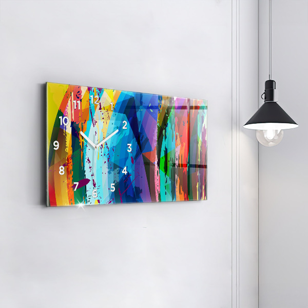 Ceas orizontale de perete din sticlă Fundal abstract