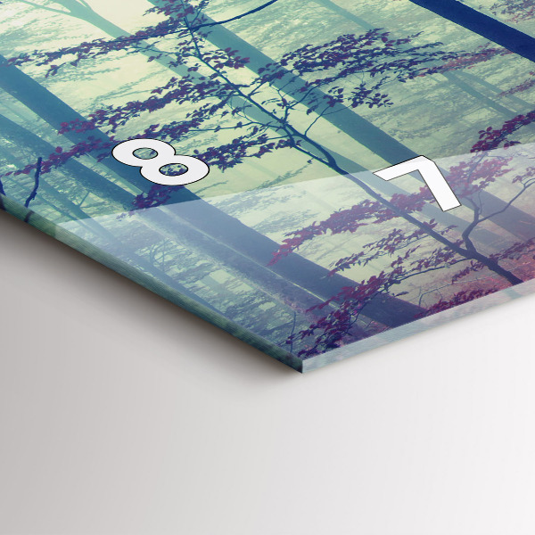 Ceas orizontale de perete din sticlă Drum de toamnă pădure ceață