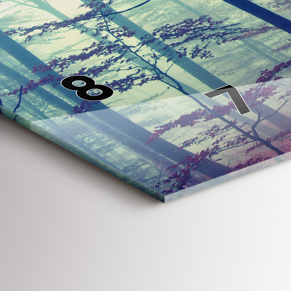 Ceas orizontale de perete din sticlă Drum de toamnă pădure ceață