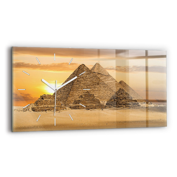 Ceas orizontale de perete din sticlă Piramide și apus