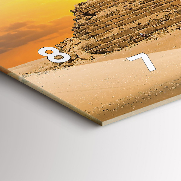 Ceas orizontale de perete din sticlă Piramide și apus