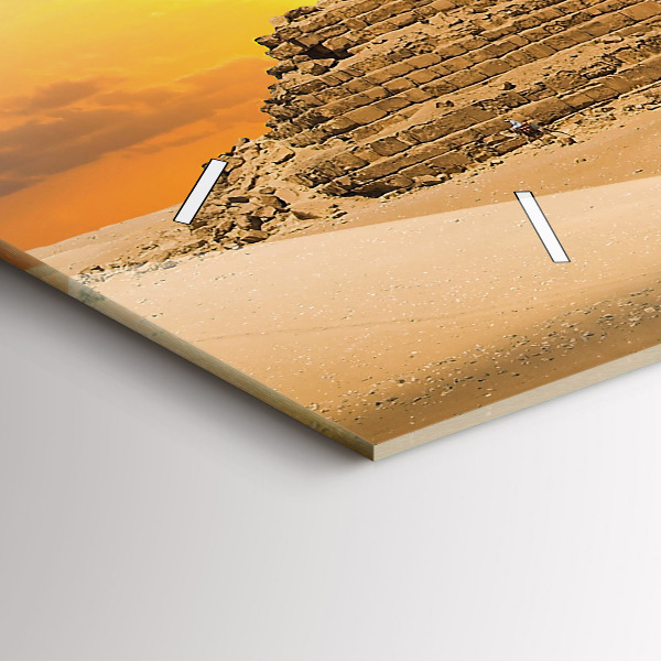 Ceas orizontale de perete din sticlă Piramide și apus