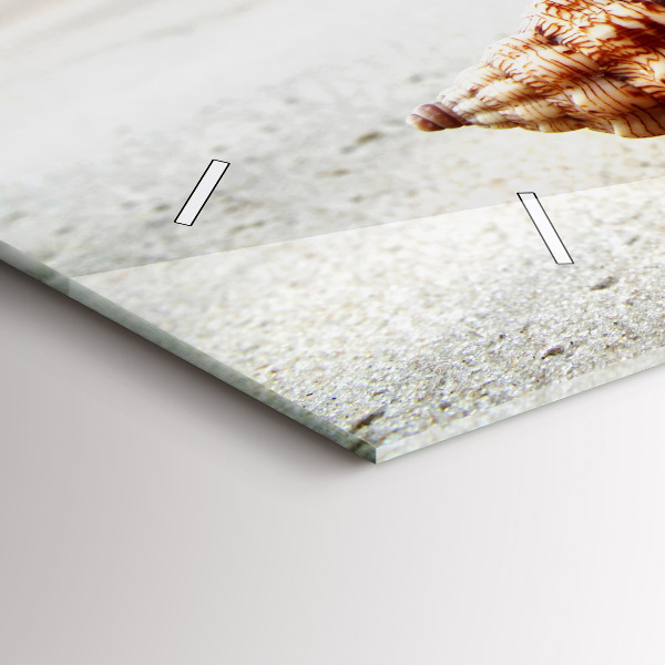 Ceas orizontale de perete din sticlă Scoici pe plajă