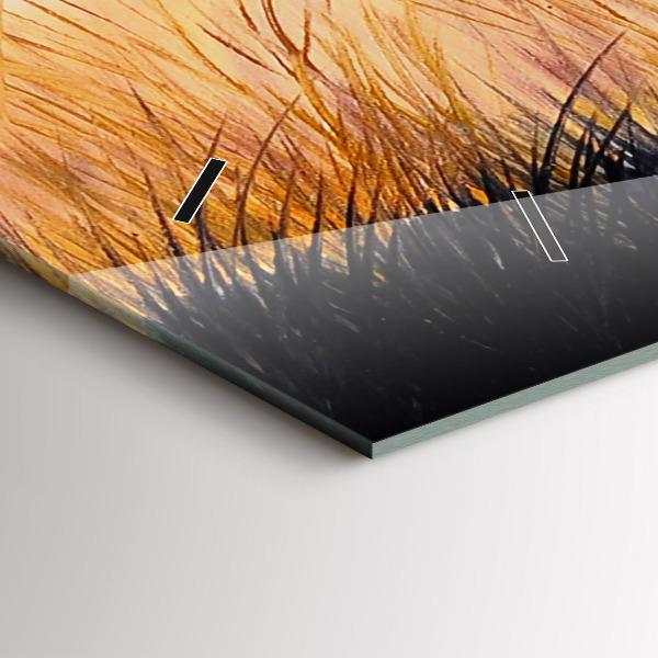 Ceas orizontale de perete din sticlă Macarale la apus