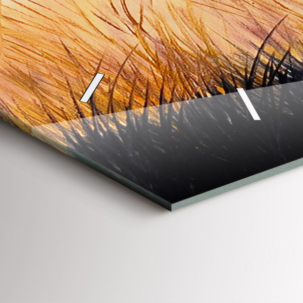 Ceas orizontale de perete din sticlă Macarale la apus