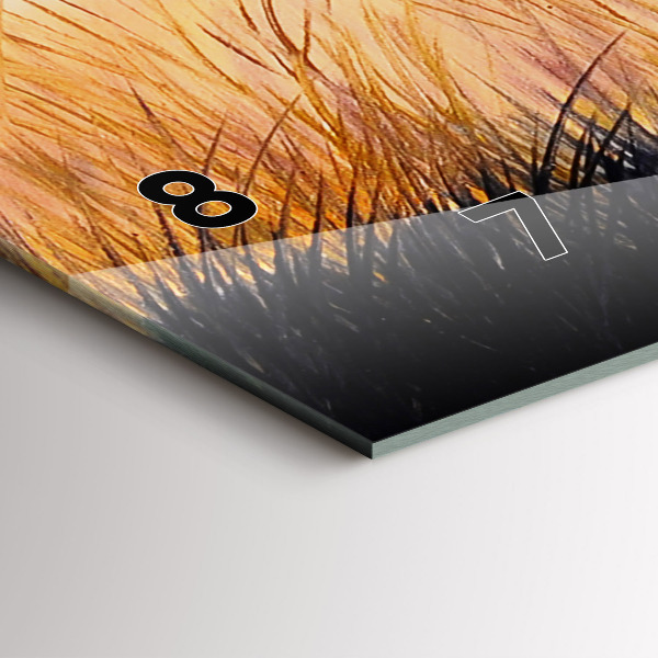 Ceas orizontale de perete din sticlă Macarale la apus