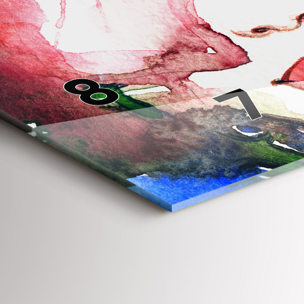 Ceas orizontale de perete din sticlă Portret de femeie colorat