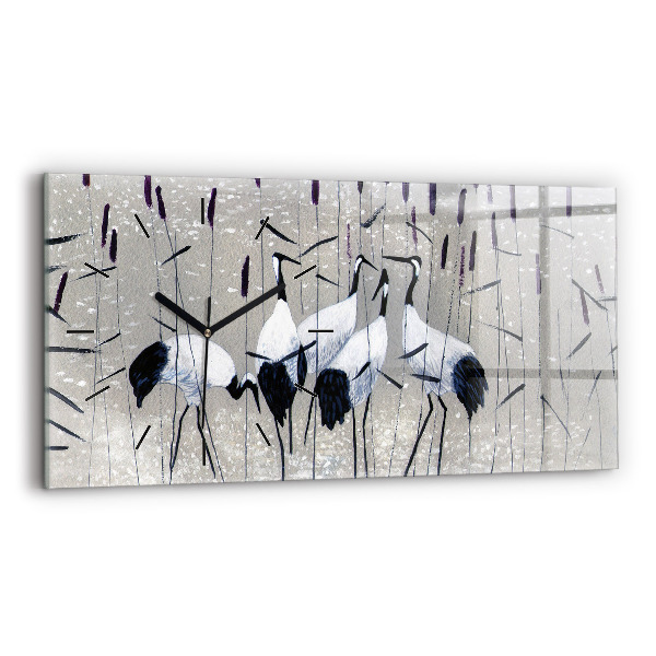 Ceas orizontale de perete din sticlă Macarale în stuf