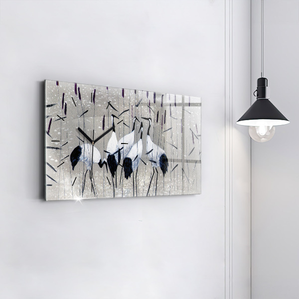 Ceas orizontale de perete din sticlă Macarale în stuf