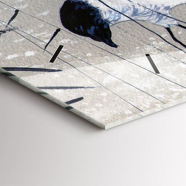 Ceas orizontale de perete din sticlă Macarale în stuf