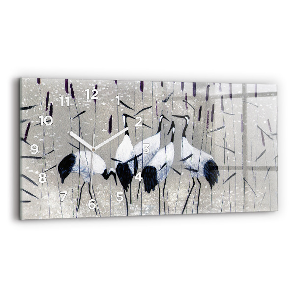 Ceas orizontale de perete din sticlă Macarale în stuf