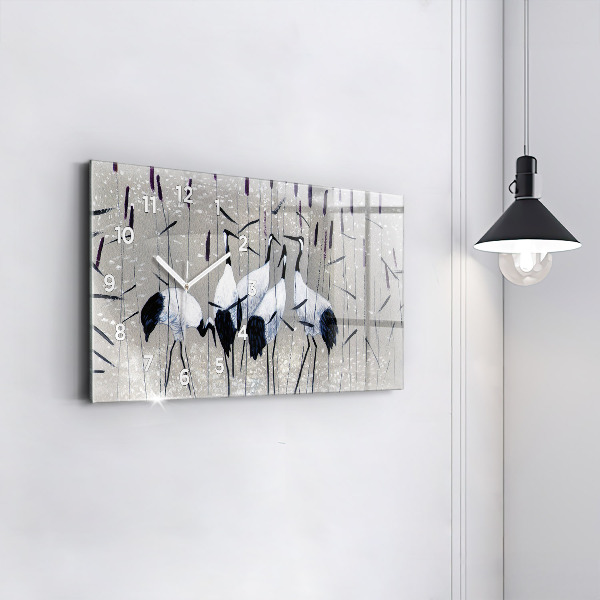 Ceas orizontale de perete din sticlă Macarale în stuf