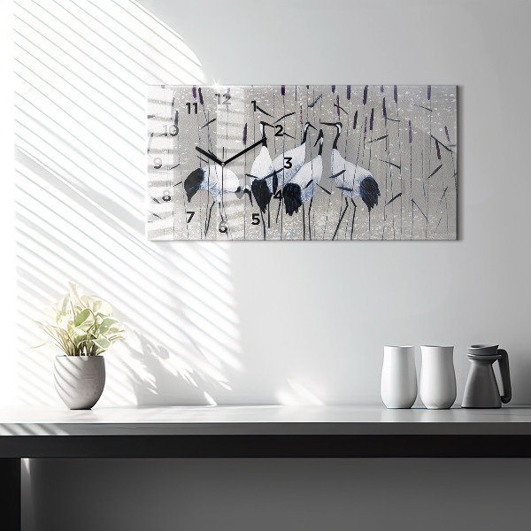 Ceas orizontale de perete din sticlă Macarale în stuf