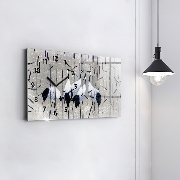 Ceas orizontale de perete din sticlă Macarale în stuf