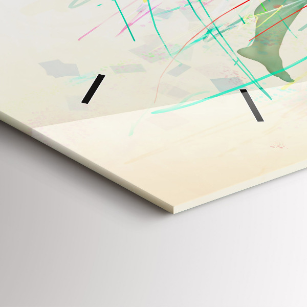 Ceas orizontale de perete din sticlă Oameni colorați