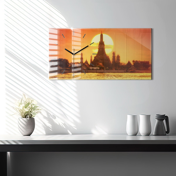 Ceas orizontale de perete din sticlă Wat arun Bangkok Thailanda