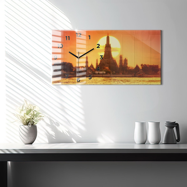 Ceas orizontale de perete din sticlă Wat arun Bangkok Thailanda