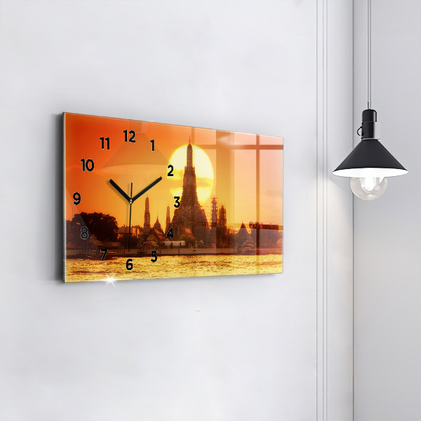Ceas orizontale de perete din sticlă Wat arun Bangkok Thailanda