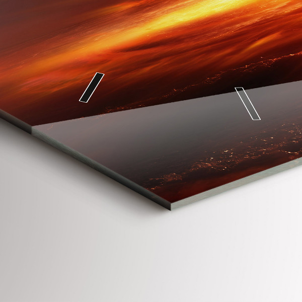 Ceas orizontale de perete din sticlă Explozia unei bombe atomice