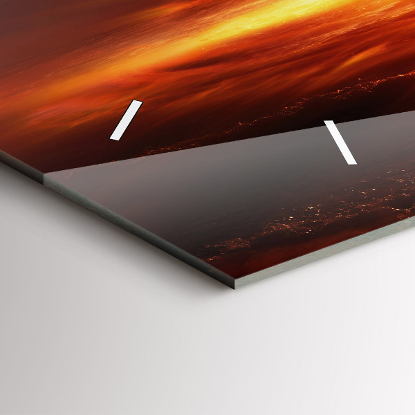 Ceas orizontale de perete din sticlă Explozia unei bombe atomice