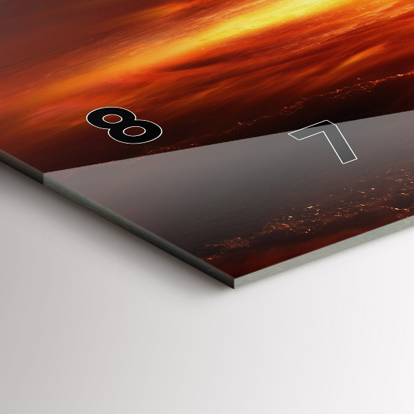 Ceas orizontale de perete din sticlă Explozia unei bombe atomice