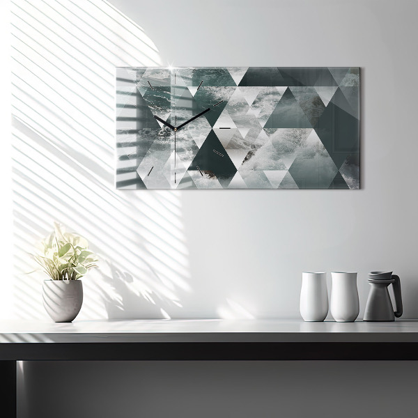 Ceas orizontale de perete din sticlă Valuri abstracte ale mării