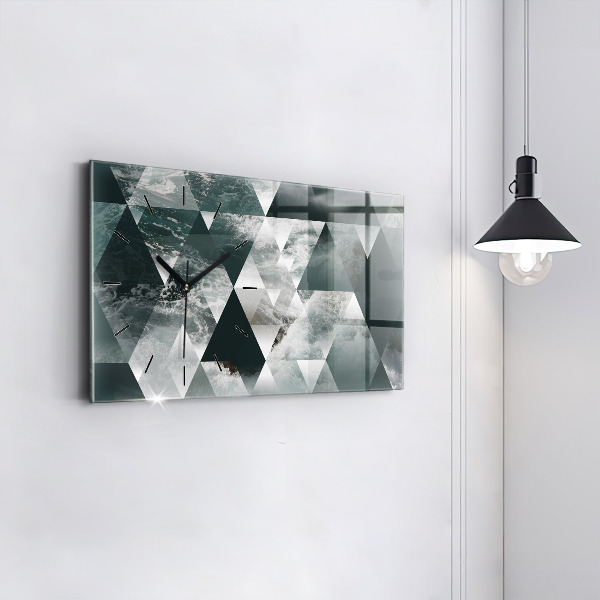 Ceas orizontale de perete din sticlă Valuri abstracte ale mării