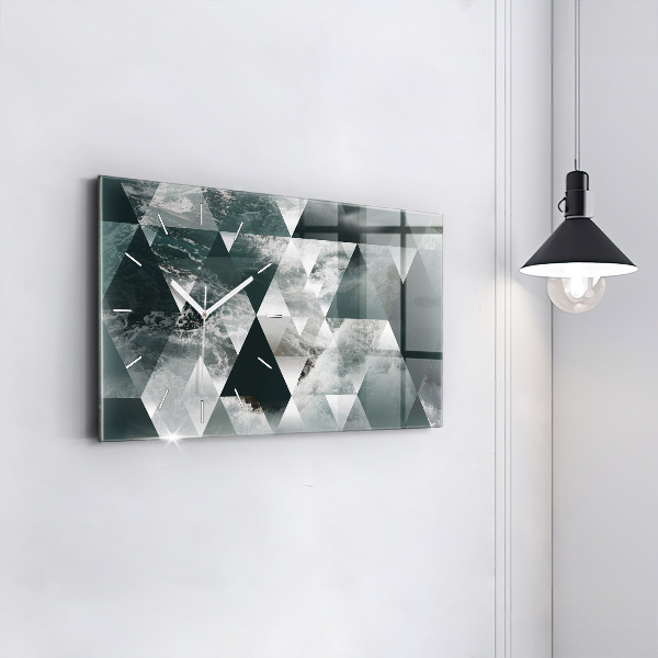 Ceas orizontale de perete din sticlă Valuri abstracte ale mării