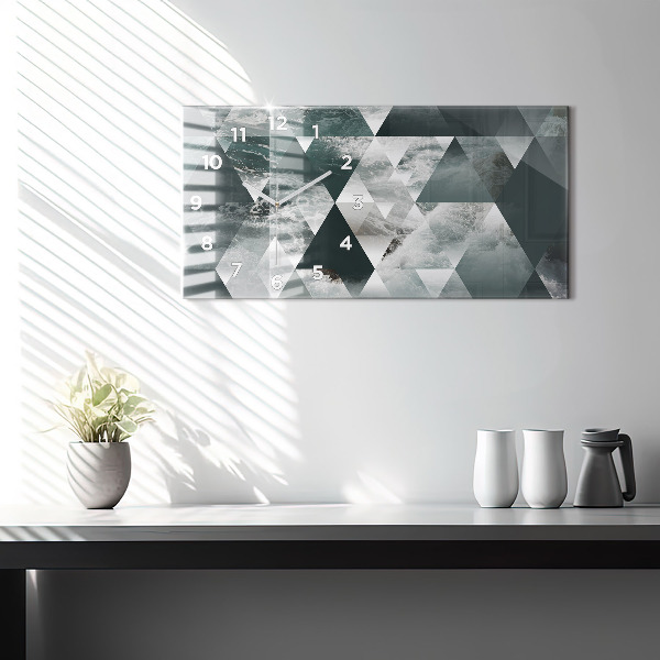 Ceas orizontale de perete din sticlă Valuri abstracte ale mării