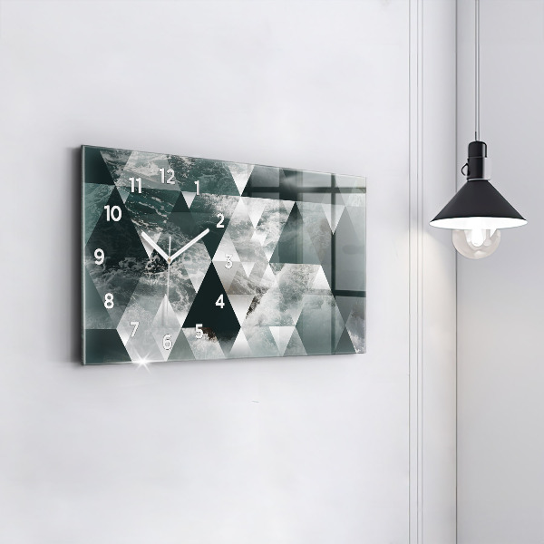 Ceas orizontale de perete din sticlă Valuri abstracte ale mării