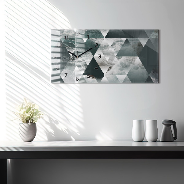 Ceas orizontale de perete din sticlă Valuri abstracte ale mării