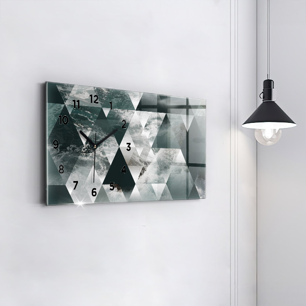 Ceas orizontale de perete din sticlă Valuri abstracte ale mării