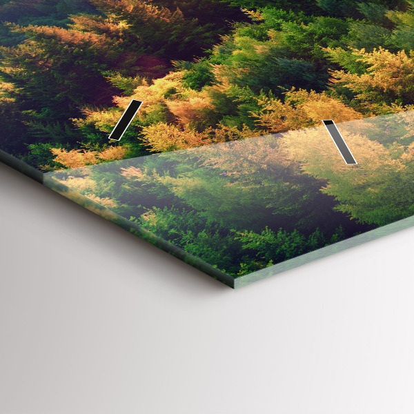 Ceas orizontale de perete din sticlă Apus peste dealuri