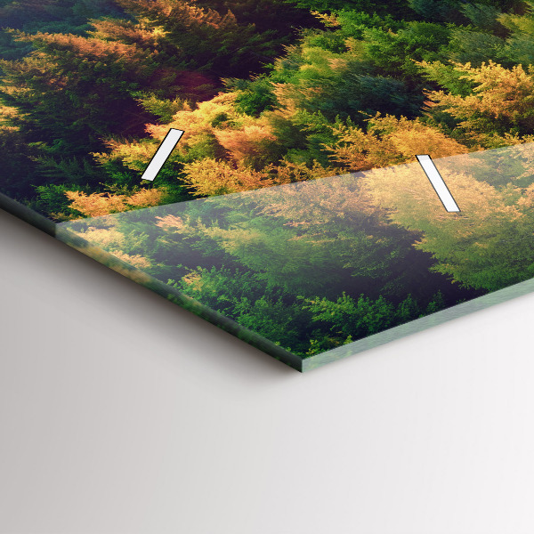 Ceas orizontale de perete din sticlă Apus peste dealuri