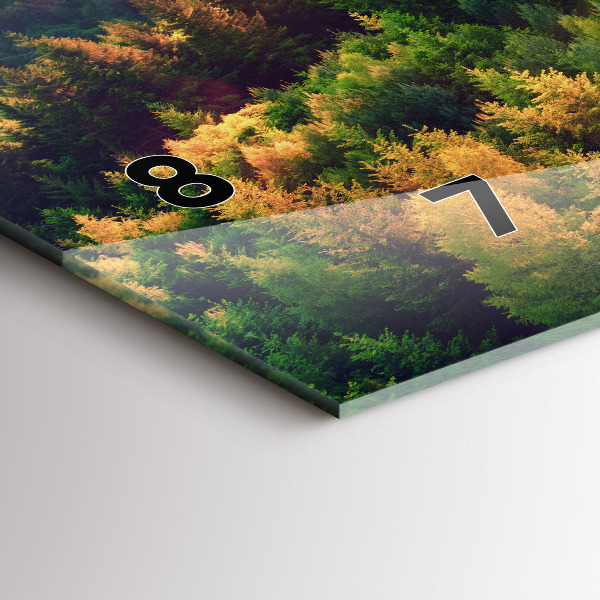 Ceas orizontale de perete din sticlă Apus peste dealuri