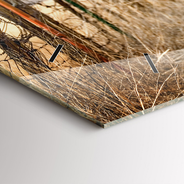 Ceas orizontale de perete din sticlă Mașini vechi