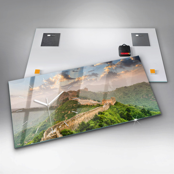 Ceas orizontale de perete din sticlă Marele Zid Chinezesc