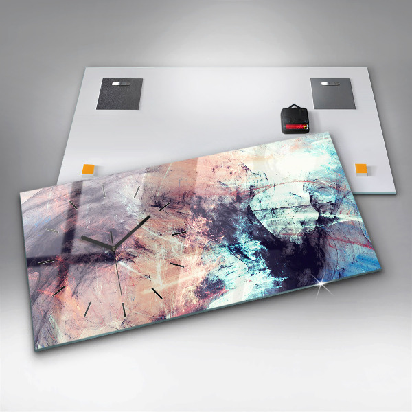 Ceas orizontale de perete din sticlă Imagine abstractă